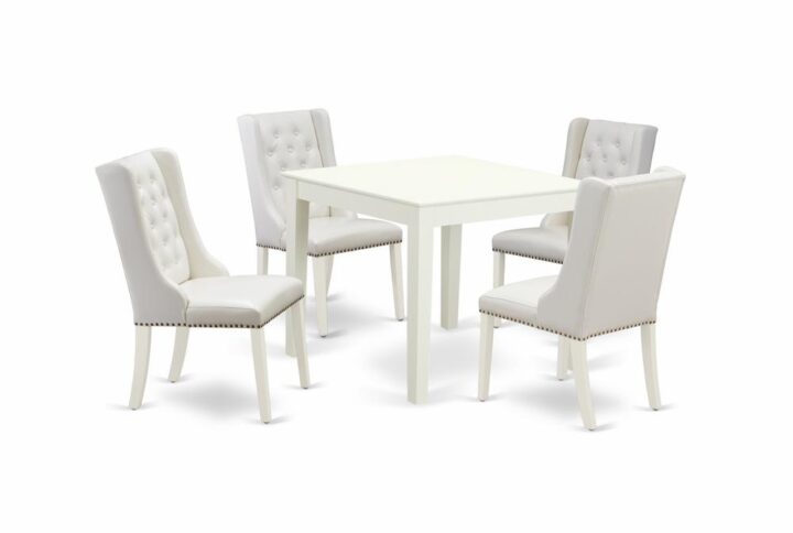 EAST WEST FURNITURE OXFO5-LWH-44 5-PC DINING TABLE SET