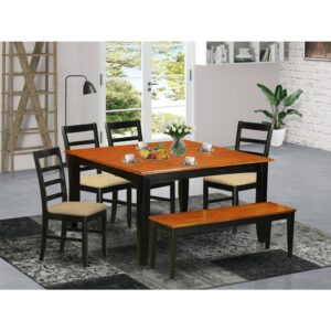 This set include a table and four chairs with a bench. Buyer can use this kitchen table set in your dining-room as well as in kitchen area. This kind of products are crafted all from Rubber-wood. One of the solid wood widely called Asian Hardwood. This is no Medium-density Fiberboard. Making contemporary and stylish dining sets for small spaces gives us great enjoyment. We hope our dining set delivers function and design to its place in your home.