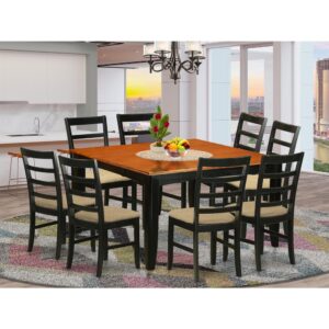 This amazing dinette set provides a time-honored appearance that includes dining table and dining room chairs that are right in your house either in an operational cooking area or sophisticated dining room. The Dark Black & Cherry tone will certainly harmonize with just about any decor and supply a supporting factor to the kitchen space or maybe an useful immersion of style and design cohesion. The dining table and dining chairs possess an easy and effortless finish with beveled aspects and corresponding Black & Cherry color. The clever kitchen chairs have an attractive and comfortable experience that is needed for long periods of seated discussions at this valuable dining room table. The dining table is mounted on 4 reliable corner legs to have enough leg room as well as seating space.
