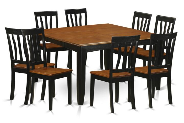This beautiful dinette table set will set off your dining area or kitchen with glamor and style. The dining area table comes with from 4 up to 8 chairs to far better accommodate all your pals effortlessly and conveniently. A rich chocolate Black & Cherry finish with a bevelled surface welcomes diners and promises a delicious meal ahead. The table is constructed from pure rubber wood; a solid hardwood also known as Asian Hardwood. There is no MDF( medium density fiberboard) wood