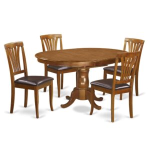 and the four dining chairs are fashioned with a slat-back style in Saddle Brown to enhance the table. Premium quality Fine Furniture Dining Set is Manufactured from Solid Rubberwood (also called Asian Hardwood without MDF (medium-density fiberboard)