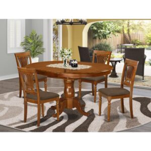 plus the 4 dining chairs are designed with a Slat-back design in Espresso to greatly enhance the table. High quality Fine Furniture Kitchen Set is Constructed from Solid Rubberwood (also known as Asian Hardwood without MDF (medium-density fiberboard)