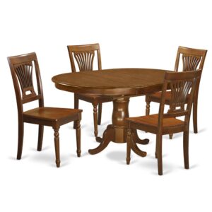 and the 4 kitchen chairs are fashioned in a ladder-back style in Espresso to greatly enhance the table. High quality Fine Furniture Dining Set is Manufactured from Solid Rubberwood (also called Asian Hardwood devoid of MDF (medium-density fiberboard)