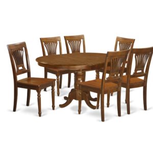 and the six dining chairs are fashioned in a panel-back style in Espresso to greatly enhance the table. High quality Fine Furniture Dining Set is Produced from Solid Rubberwood (commonly known as Asian Hardwood devoid of MDF (medium-density fiberboard)