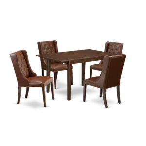 EAST WEST FURNITURE PSFO5-MAH-46 5-PC MODERN DINING TABLE SET