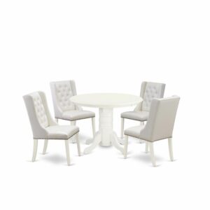 EAST WEST FURNITURE SHFO5-WHI-44 5-PC MODERN DINING TABLE SET