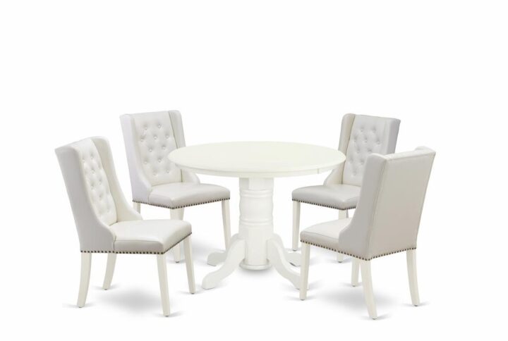 EAST WEST FURNITURE SHFO5-WHI-44 5-PC MODERN DINING TABLE SET