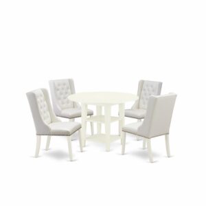 EAST WEST FURNITURE SUFO5-LWH-44 5-PC KITCHEN DINING ROOM SET