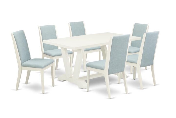 Introducing East West furniture's new  furniture set which can turn your house into a home. This exclusive and fancy kitchen set features a dining table combined with Parsons Chairs. Impressive wood texture with Wirebrushed Linen White color and the rectangular shape design defines the strength and durability of the kitchen table. The optimal dimensions of this dining table set made it quite simple to carry