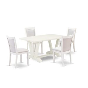 Our eye-catching dinner table set will enhance the beauty of any dining area with its stylish design and decor. This 6-Piece dining room table set includes an elegant wood table