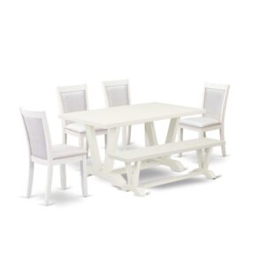 Our eye-catching dinner table set will enhance the beauty of any dining area with its stylish style and decor. This 5-Piece dining room table set includes an elegant wooden dining table and 4 matching kitchen chairs. This dining room table set adds some simple and contemporary elegance to your home. Ideal for dinette