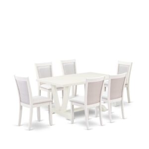 Our eye-catching table set will enhance the beauty of any dining area with its stylish design and decor. This 6-Piece dinette set consists of an elegant rectangular table