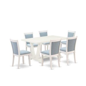 Our eye-catching dining set will enhance the appearance of any dining area with its stylish design and decor. This 5-Piece modern dining table set consists of an elegant dining table and 4 matching upholstered dining chairs. This mid century modern dining table set adds some simple and contemporary beauty to your home. Ideal for dinette