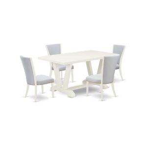 EAST WEST FURNITURE 5 - PIECE KITCHEN TABLE SET INCLUDES 4 DINING ROOM CHAIRS AND DINING ROOM TABLE