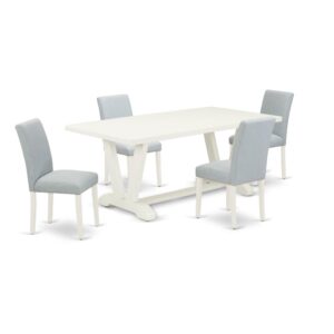 EAST WEST FURNITURE 5 - PIECE DINING ROOM SET INCLUDES 4 MODERN DINING CHAIRS AND KITCHEN TABLE