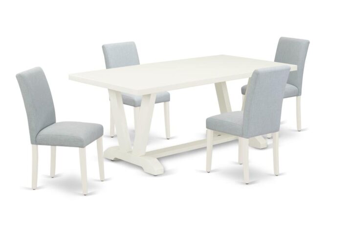 EAST WEST FURNITURE 5 - PIECE DINING ROOM SET INCLUDES 4 MODERN DINING CHAIRS AND KITCHEN TABLE