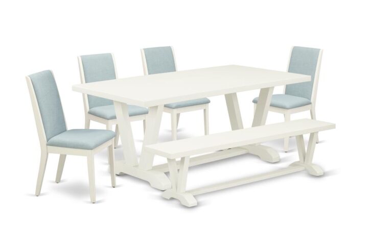 Introducing East West furniture's innovative  furniture set which can turn your house into a home. This particular and elegant kitchen set consists of a kitchen table combined with Parsons Dining Chairs. Splendid wood texture with Wirebrushed Linen White color and the rectangle shape design defines the stability and sustainability of the kitchen table. The optimal dimensions of this kitchen table set made it quite simple to carry