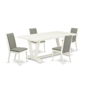 EAST WEST FURNITURE 5-PC DINING SET WITH 4 KITCHEN CHAIRS AND RECTANGULAR WOOD TABLE