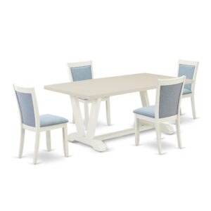 Our Eye-Catching Mid Century Dining Set  Will Enhance The Beauty Of Any Dining Area With Its Stylish Design And Decor. This Table Set  Consists Of An Attractive Dining Room Table And 4 Matching Dinning Room Chairs. This Modern Dining Set  Adds Some Simple And Contemporary Elegance To Your Home. Ideal For Dinette
