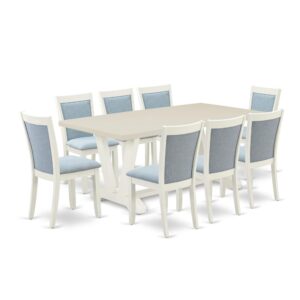 Our Eye-Catching Dining Set  Will Enhance The Beauty Of Any Dining Area With Its Stylish Model And Decor. This Dining Room Table Set  Consists Of A Modern Rectangular Table And 8 Matching Kitchen Chairs. This Dining Table Set  Adds Some Simple And Contemporary Beauty To Your Home. Ideal For Dinette