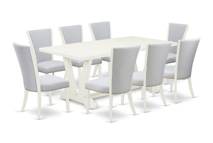 EAST WEST FURNITURE 9 - PC DINING TABLE SET INCLUDES 8 MODERN CHAIRS AND MODERN KITCHEN TABLE
