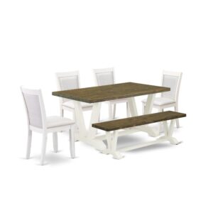 Our eye-catching dinner table set will boost the beauty of any dining area with its stylish design and decor. This 5-Piece dining set consists of an attractive mid century dining table and 4 matching parson dining chairs. This dining table set adds some simple and contemporary elegance to your home. Ideal for dinette