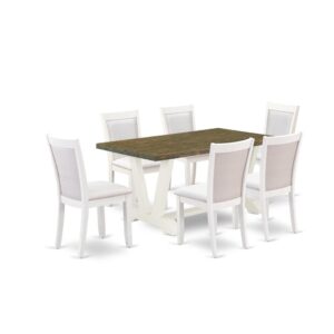 Our eye-catching dining room table set will boost the beauty of any dining area with its stylish design and decor. This 6-Piece dining set contains an attractive dining room table