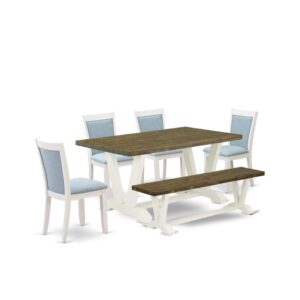 Our eye-catching dinner table set will enhance the beauty of any dining area with its stylish design and decor. This 6-Piece dining set contains a beautiful dining table