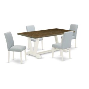 EAST WEST FURNITURE 5 - PC DINING TABLE SET INCLUDES 4 MID CENTURY DINING CHAIRS AND DINNER TABLE