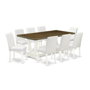 EAST WEST FURNITURE 9-PIECE RECTANGULAR TABLE SET WITH 8 DINING ROOM CHAIRS AND RECTANGULAR dining table