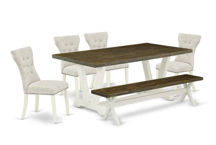 EAST WEST FURNITURE 6-PC KITCHEN ROOM TABLE SET- 4 FABULOUS KITCHEN CHAIRS
