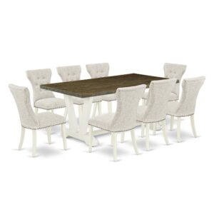 EAST WEST FURNITURE 9-PIECE MODERN DINING SET- 8 AMAZING PARSON CHAIRS AND 1 DINING TABLE
