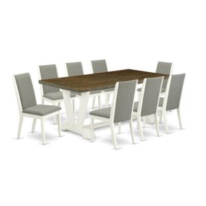 EAST WEST FURNITURE 9-PC RECTANGULAR TABLE SET WITH 8 PARSON CHAIRS AND RECTANGULAR dining table