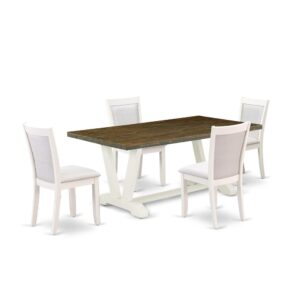 Our Eye-Catching Kitchen Table Set  Will Enhance The Appearance Of Any Dining Area With Its Stylish Design And Decor. This Dining Set  Contains A Beautiful Dining Table And 4 Matching Parsons Chairs. This Mid Century Dining Table Set  Adds Some Simple And Contemporary Elegance To Your Home. Ideal For Dinette