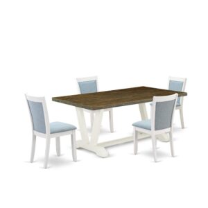 Our Eye-Catching Table Set  Will Enhance The Appearance Of Any Dining Area With Its Stylish Design And Decor. This Kitchen Dining Table Set  Contains A Beautiful Dinning Table And 4 Matching Dining Room Chairs. This Dinner Table Set  Adds Some Simple And Contemporary Elegance To Your Home. Ideal For Dinette