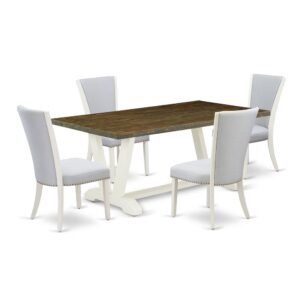 EAST WEST FURNITURE 5 - PC DINING ROOM SET INCLUDES 4 DINING CHAIRS AND MODERN DINING TABLE