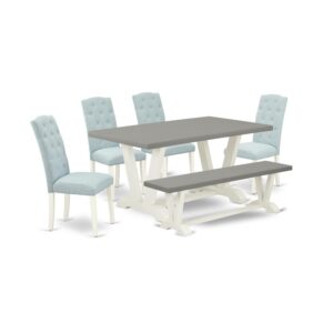 EAST WEST FURNITURE 6-PC KITCHEN TABLE SET- 4 STUNNING KITCHEN CHAIRS