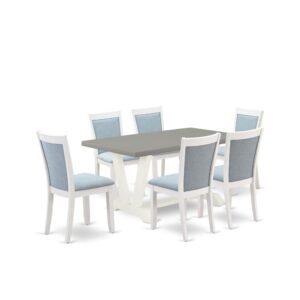 Our Eye-Catching Dining Room Set  Will Enhance The Appearance Of Any Dining Area With Its Stylish Design And Decor. This Dining Table Set  Consists Of A Beautiful Dining Table And 6 Matching Dinning Chairs. This Dining Table Set  Adds Some Simple And Contemporary Elegance To Your Home. Ideal For Dinette