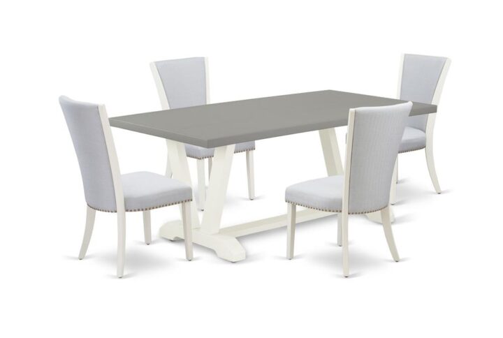 EAST WEST FURNITURE 5 - PC DINETTE SET INCLUDES 4 UPHOLSTERED DINING CHAIRS AND KITCHEN TABLE