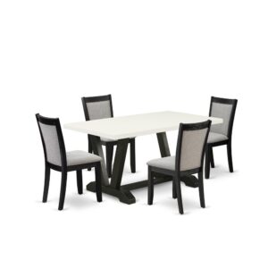 This 5 Piece mid century modern dining set includes a dining table with 4 modern dining chairs to make your friends and family meals more comfortable and pleasant. The frame of this table set is created of high quality rubber wood