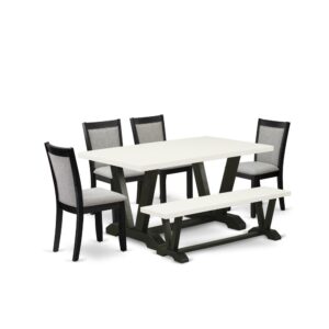 This 6 Piece dinner table set includes a dinning table
