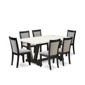 This 5 piece table set includes a dining table with 4 mid century dining chairs to make your loved ones meals more comfortable and pleasant. The frame of this dinette set is created of prime quality Asian wood