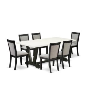 This dining room table set includes 4 dining padded chairs