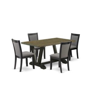 This 5-piece modern dining set contains 1 wooden table and 4 matching mid century dining chairs. The dining room table set is constructed of fine RubberWood for high quality and endurance. A rectangular-shaped dinning table is constructed in a unique style with distinct aspects and linen fabric upholstered parson chairs will attract everyone who comes to the kitchen. The dinner table contains X-style legs to offer the best steadiness during the dinner. The modern and elegant design of the kitchen table set easily blends in any home. The Upholstered seat of the parson chairs is made of linen fabric that enhances the rustic kitchen table design. Our fashionable modern dining set is very simple to clean with a damp towel and always offers an incredible appeal. The installation process of our lavish dining set is not difficult and simple to operate. Each dinette set comes conveniently with easy-to-follow instructions and all essential tools included. You just need to follow the procedures in the manual to complete the assembly in a short time.
