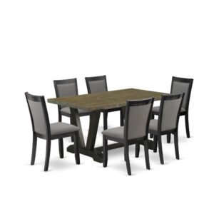 This 7-piece rustic dining table set comes with 1 dining room table and 6 matching kitchen chairs. The rustic dining table set is made of fine Rubberwood for top quality and endurance. A rectangular-shaped wooden dining table is manufactured in a unique style with distinct aspects and linen fabric upholstered dining chairs will attract everyone who comes to the dining area. The modern kitchen table has X-style legs to offer maximum stability during dinner. The innovative and sophisticated design of the dining set easily blends in any kitchen. The Upholstered seat of the mid century modern dining chairs is made of linen fabric that enhances the dinning table design. Our fashionable dining room set is very simple to clean by using a damp towel and always offers a unique appeal. The installation process of our lavish dining set is not difficult and simple to use. Each dinner table set comes conveniently with easy-to-follow guidelines and all essential equipment included. You just need to follow the procedures in the handbook to accomplish the assembly in a short time.