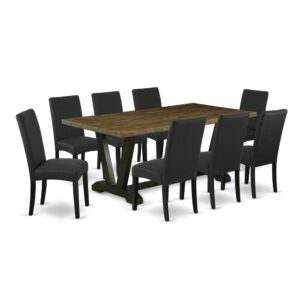 EAST WEST FURNITURE 9-PC KITCHEN DINING SET- 8 EXCELLENT PARSON DINING ROOM CHAIRS AND 1 dining table
