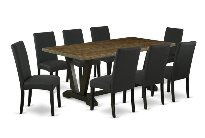 EAST WEST FURNITURE 9-PC KITCHEN DINING SET- 8 EXCELLENT PARSON DINING ROOM CHAIRS AND 1 dining table