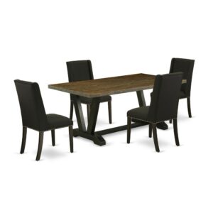 EAST WEST FURNITURE 5-PIECE DINING ROOM TABLE SET WITH 4 PARSON DINING ROOM CHAIRS AND RECTANGULAR dining table
