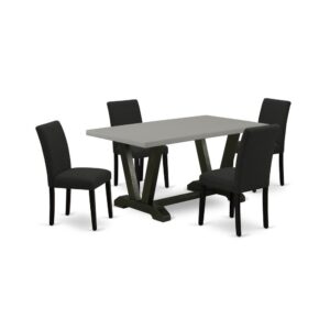 EAST WEST FURNITURE 5 - PC DINING ROOM TABLE SET INCLUDES 4 DINING CHAIRS AND WOOD DINING TABLE