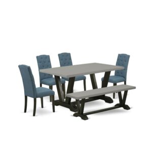 Our Mid Century Modern Dining Set  Adds A Touch Of Elegance To Any Dining Room That You And Your Family Will Absolutely Enjoy. The Elegant Dining Set  Includes A Dining Table And A Mid Century Modern Bench